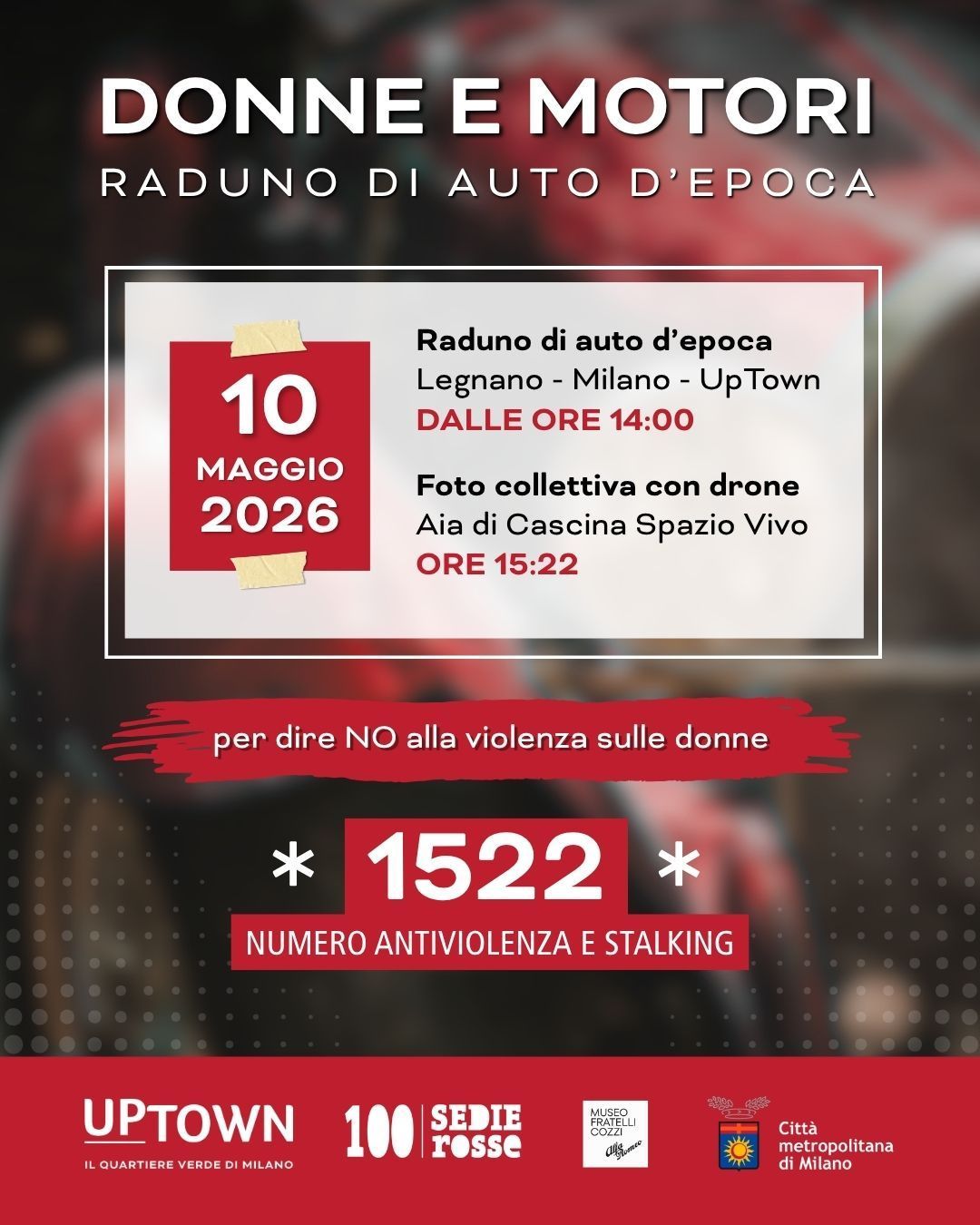 Auto storiche in marcia per le donne | Il 10 maggio il raduno 1522 a UpTown Milano