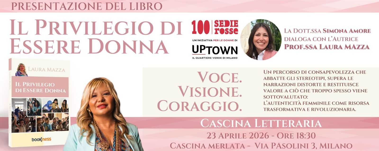 Cascina letteraria e 100 sedie rosse: "Il privilegio di essere donna"