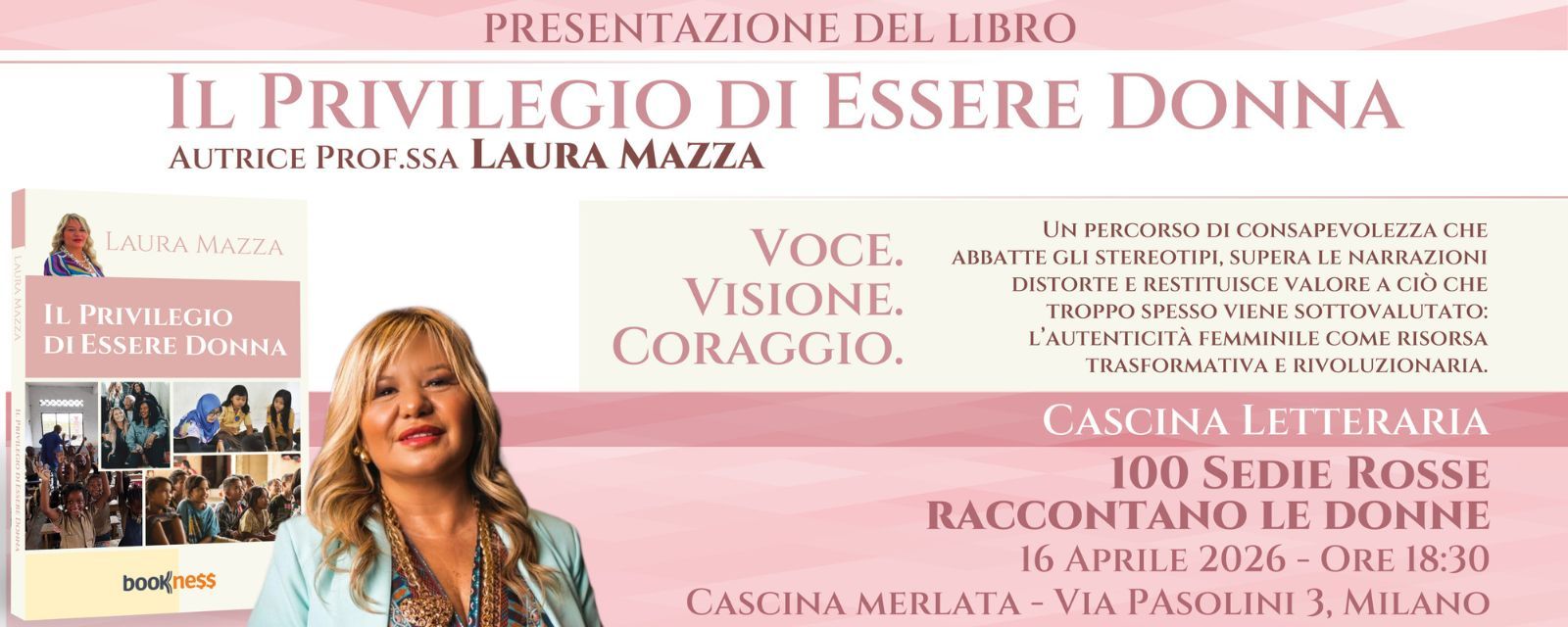 Cascina letteraria e 100 sedie rosse: "Il privilegio di essere donna"